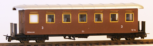Ferro Train 701-212 - Austrian BBÖ Cah/s 712 MzB 1908-7 windows,wooden sides